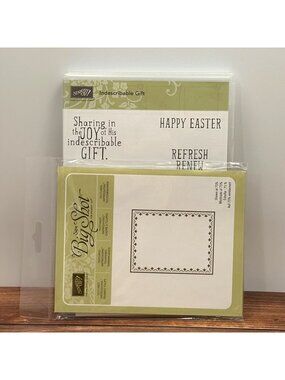 BNDL STAMPIN UP 138575 INDESCRIBABLE GIFT STAMP SET & 121809 FRAMED TULIPS EMBOS